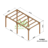 Pergola autoportée en bois brut Alicante 600x300cm 18m2