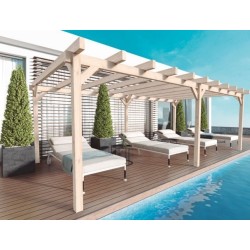 Pérgola exenta de madera Marsella 600x400cm 24m2