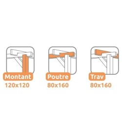 Pérgola exenta de madera Marsella 600x400cm 24m2