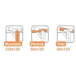 Freestanding pergola in raw wood Tarragona 250x250cm 6.25m2