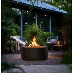 Round Steel Fire Bowl Black 70 cm Infire