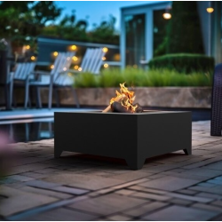 Black Square Steel Fire Bowl 70cm Infire