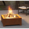 Black Square Steel Fire Bowl 70cm Infire