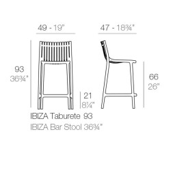 4er-Set Vondom Ibiza Counter High Hocker ecru