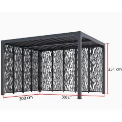 Lâminas orientais bioclimáticas pergola 11 m2 e Brise-Vue 2 Faces