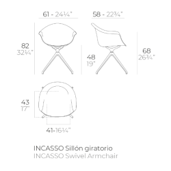 Conjunto de 2 cadeiras giratórias Incasso Cristal Vondom