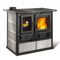 Cuisinière à bois La Nordica Rosa Sinistra Reverse 9kW pierre naturelle