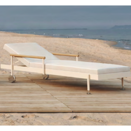 Chaise Loungue Sun Lounger Hamptons aluminium écru Vondom