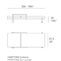 Loungue Sonnenliege Hamptons Ecru Aluminium Stuhl Vondom