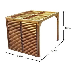 Habrita wooden pergola with removable roof and side 313x234xH217 Veneto
