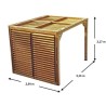 Habrita wooden pergola with removable roof and side 313x234xH217 Veneto