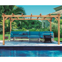 Pérgola exenta de madera maciza Valencia 5x3m 15m2