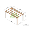 Pergola autoportée en bois massif Valencia 5x3m 15m2