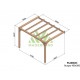 Pergola adossée en bois brut Burgos 4x3m 12m2