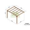 Anlehnpergola aus rohem Holz Burgos 3x3m 9m2