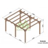 Pergola autoportée en bois Linares 5x4m 20m2