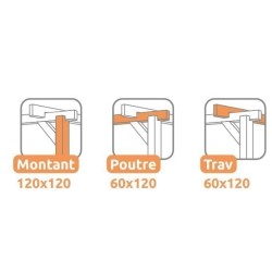 Pérgola exenta de madera Linares 5x4m 20m2