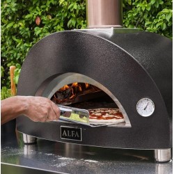 Moderno 1 Horno de Pizza Alfa Forni con Madera Roja Antigua