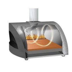 Forno de Pizza Moderno 3 Alfa Forni com Madeira Vermelha Antiga