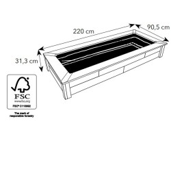 Laghetto da giardino in legno con telone Quadro Wood 5 Mirror Ubbink
