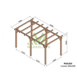 Pérgola exenta de madera Linares 5x3m 15m2