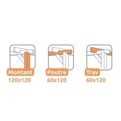 Pérgola exenta de madera Linares 5x3m 15m2