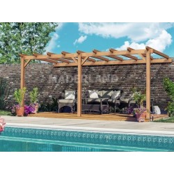 Pergolado enxuto em madeira bruta Palma 5x3m 15m2