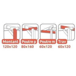 Pergolado enxuto em madeira bruta Palma 5x3m 15m2