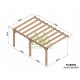 Pergola adossée en bois brut Sevilla 6x4m 24m2