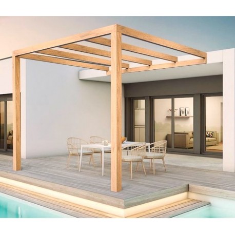 Burgos Madeira Bruta Lean-to Pergola 5x4m 20m2