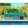Pérgola autoportante de madera maciza Valencia 4x3m 12m2