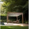 Pergola en bois Habrita avec Ventelles amovibles sur Toiture et un côté 348x310x232 Veneto