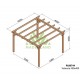 Valencia 4x4m 16m2 freestanding solid wood pergola