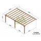 Sevilla 7x4m 28m2 ruw houten pergola voor wandmontage