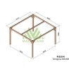 Pergola autoportante Tarragona 4x4m 16m2 in legno grezzo