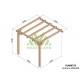 Andorra Aangebouwde Pergola van Ruw Hout 3x3m 9m2