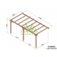 Ruw houten pergola voor wandmontage Cadiz 6x3m 18m2