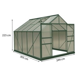 Invernadero de jardín de aluminio Habrita 7.35m2