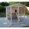 Poulailler grande taille de Jardin en bois 6-10 Poules Habrita 3.90m2 bi-corps