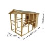 Large Wooden Garden Chicken Coop 8-12 Habrita Hens 6.10m2 bi-body
