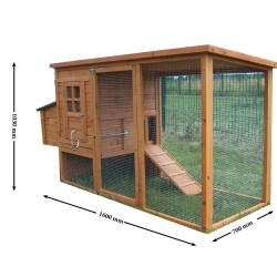 Pollaio da giardino in legno 3-4 galline Habrita 1,50m2