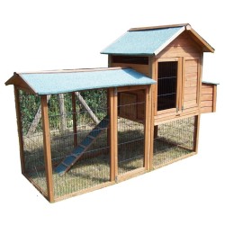 Wooden Garden Chicken Coop 5-8 Habrita Hens 2.13m2 Two-Body