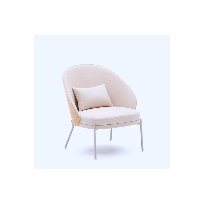 Beigefarbener Chenille-Sessel und beige Metallbeine Amy VeryForma