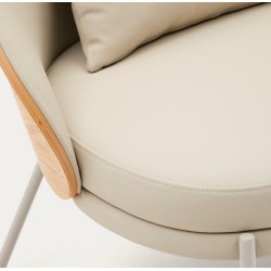 Brown synthetic leather armchair with black metal legs Amy VeryForma