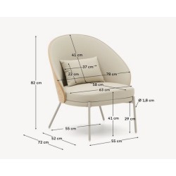 Brown synthetic leather armchair with black metal legs Amy VeryForma