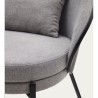 Sillón de chenilla gris claro con patas de metal negro Amy VeryForma