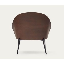 Fauteuil en Chenille Marron Clair et piètements métal noir Amy VeryForma
