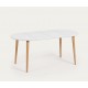 Mesa redonda extensible de 90 a 170x90 blanco y madera de haya Quio VeryForma