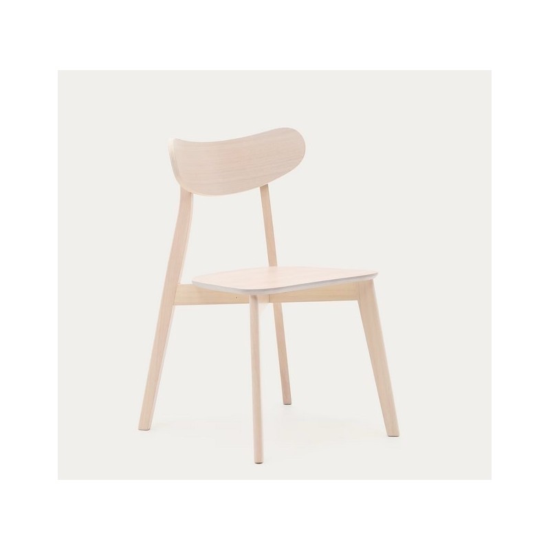 Lot de 4 Chaises en bois massif clair et piètements bois Fina VeryForma