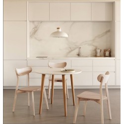 Set of 4 Light solid wood chairs with Fina VeryForma wooden legs